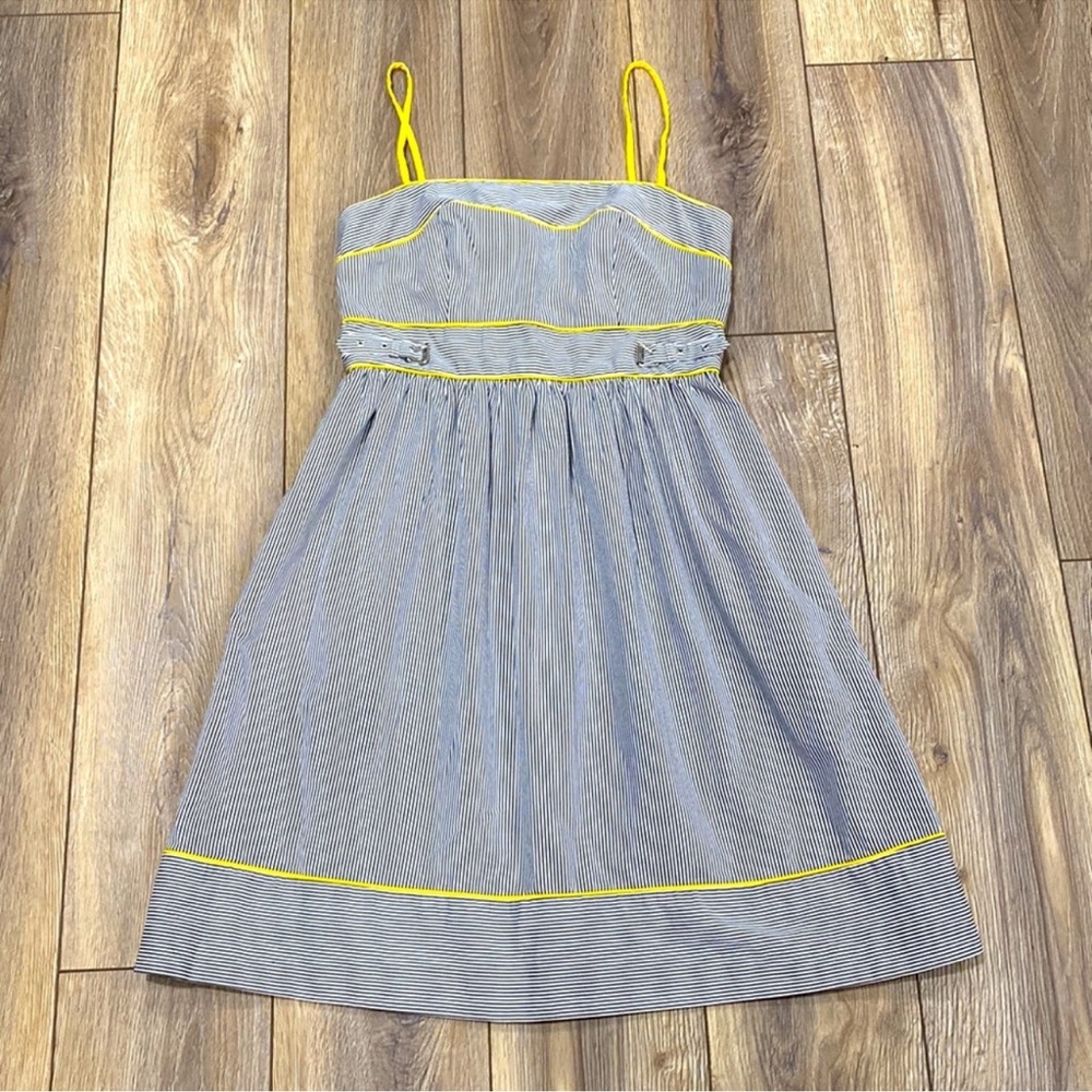 London Times Dress with Yellow Accents